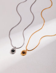 Black Agate Necklace_Platinum
