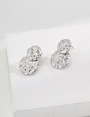Double Round Earrings_White Gold
