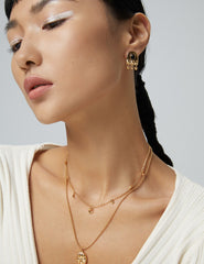 Stellar Moon Clavicle Necklace_Vintage Gold