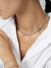 Snake Bone Necklace_Platinum