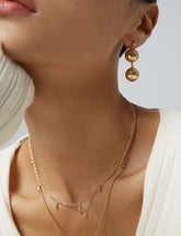 Stellar Moon Clavicle Necklace_Vintage Gold