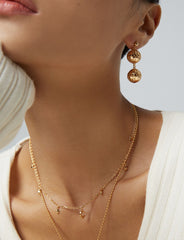 Stellar Moon Clavicle Necklace_Vintage Gold