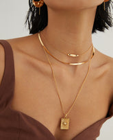 Wide Snake Bone Necklace_Vintage Gold