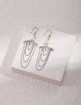 Star Tassel Earrings_White Gold