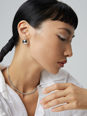 Chic Round Earrings_Platinum