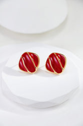 Red Ripple Earrings