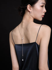 Flower Long Necklace with Letter 'D'