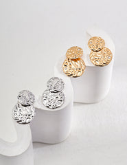 Double Round Earrings_White Gold