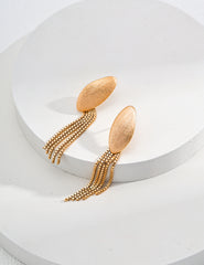 Oval Tassel Earrings
