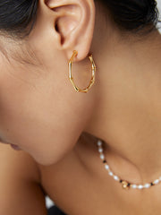 Bamboo Earrings_Platinum