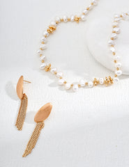 Oval Tassel Earrings
