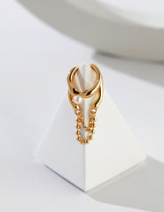 Chic Pearl Ear Clip_Vintage Gold