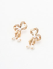 Pearl Bow Earrings