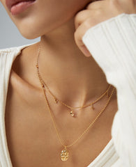 Stellar Moon Clavicle Necklace_Platinum