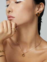 Tiger Eye Stone Necklace_Vintage Gold