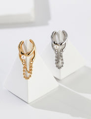 Chic Pearl Ear Clip_Vintage Gold