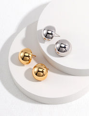 Chic Round Earrings_Vintage gold