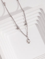 Stellar Moon Clavicle Necklace_Platinum