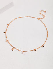 Stellar Moon Clavicle Necklace_Platinum