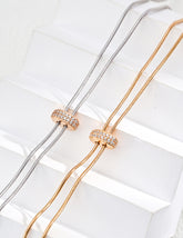 Adjustable Stylish Zircon Necklace_Platinum