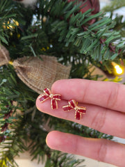 Christmas Red Bow Earrings