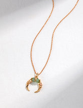 Sterling silver green aventurine bamboo necklace