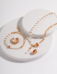 Sterling silver drop glaze necklace-Stream series