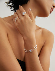 Sterling Silver Opal Pearl Bracelet