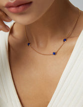Sterling silver tiger eye/ Lapis Lazuli stone necklace and bracelet