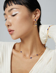 Sterling silver tiger eye/ Lapis Lazuli stone necklace and bracelet
