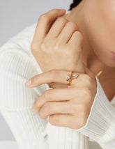 Sterling silver open cross ring