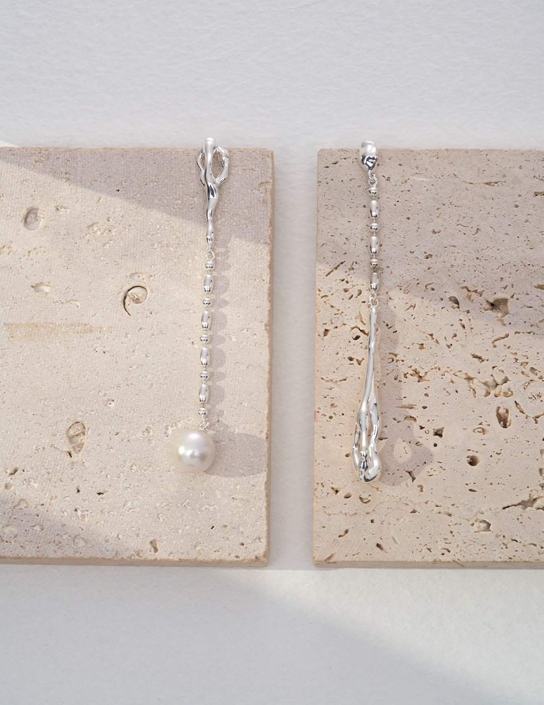 Baroque Pearl Asymmetric Earrings