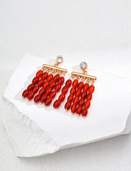 Red Agate Drop Earrings