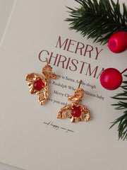 Vintage Red Agate Butterfly Earrings